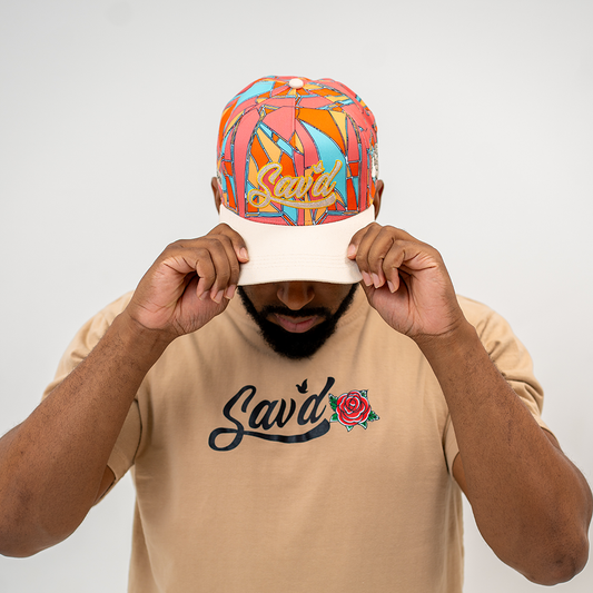 Sav'd By Grace Snap Back Hat -Stained Glass
