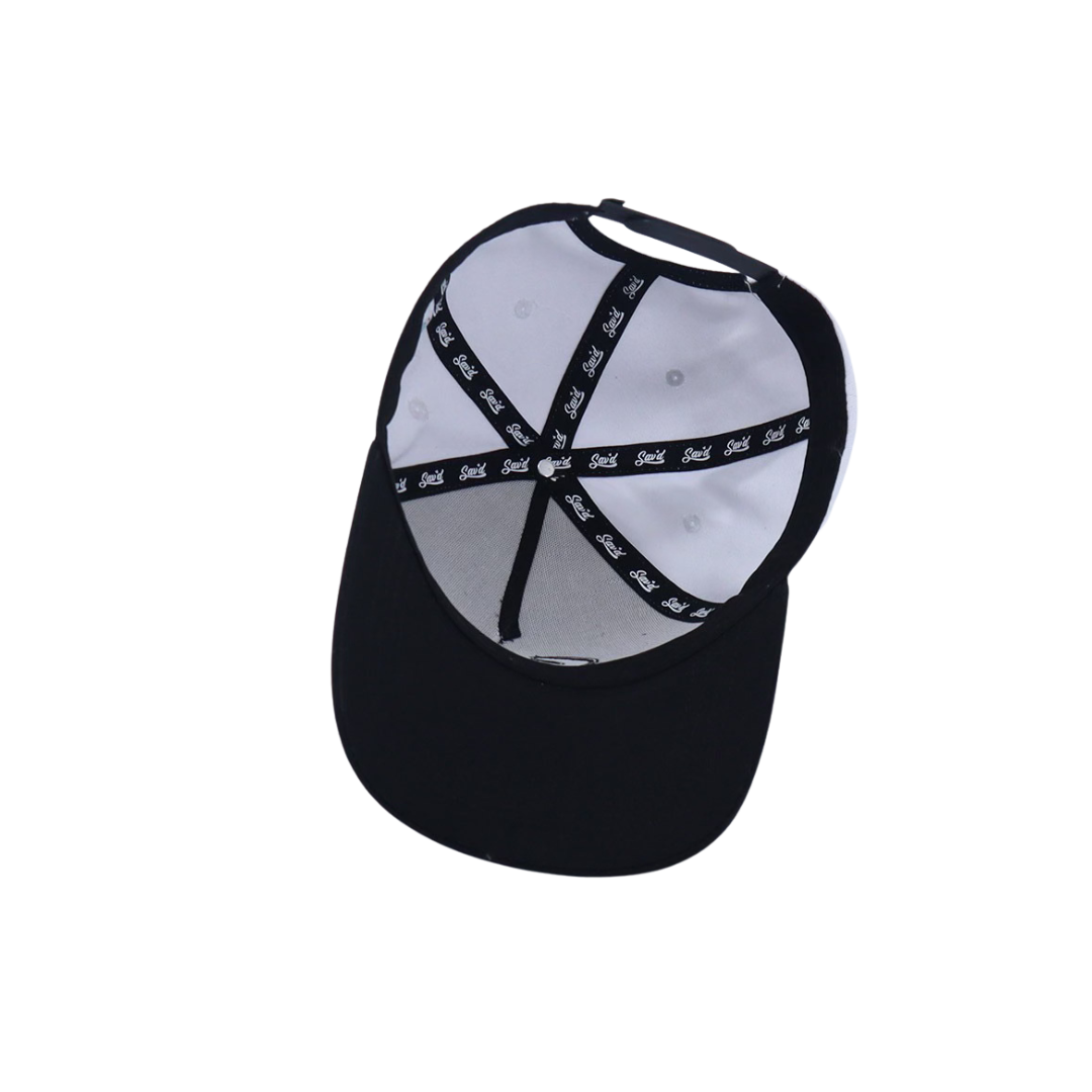 Sav'd By Grace Snap Back Hat -White w/ Black