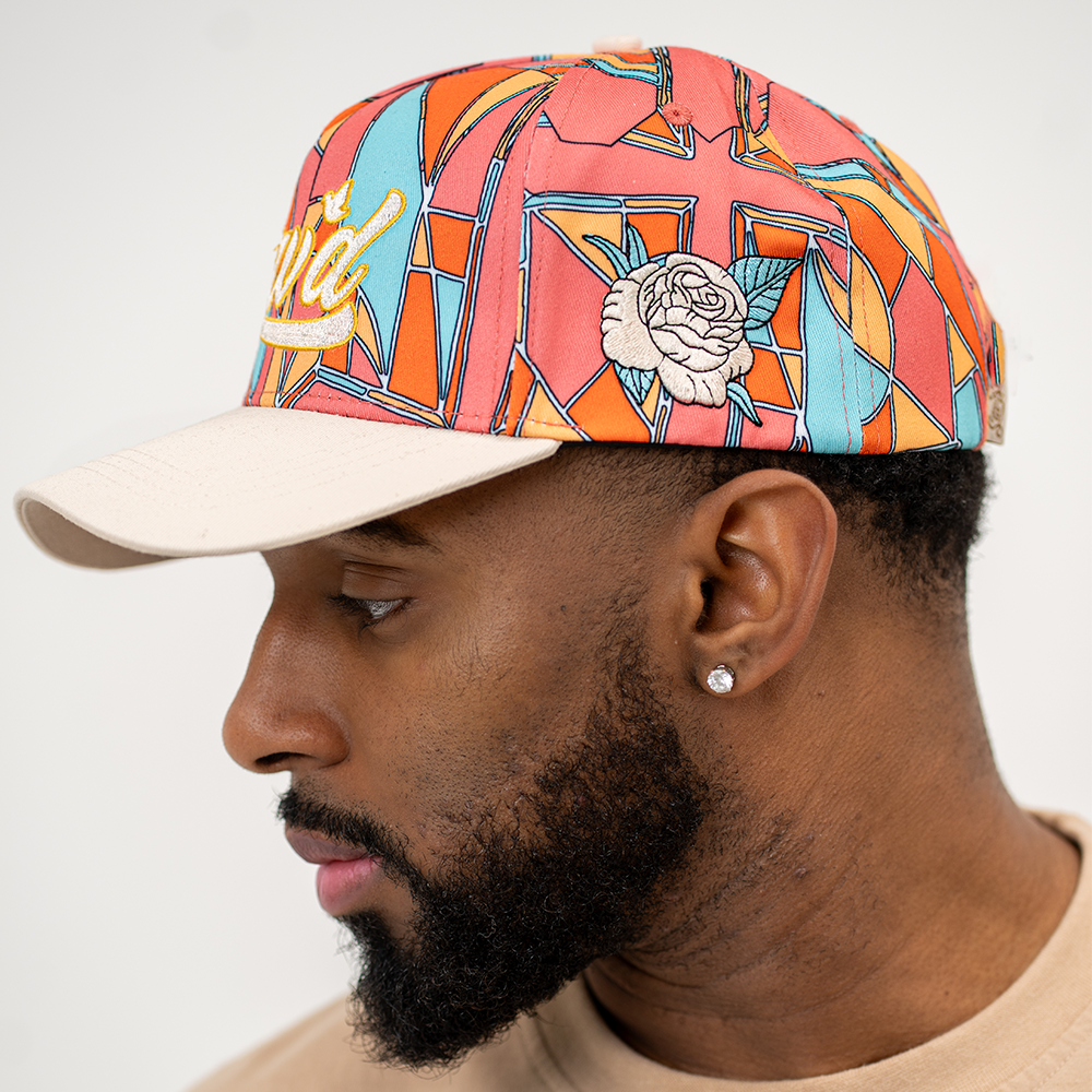 Sav'd By Grace Snap Back Hat -Stained Glass