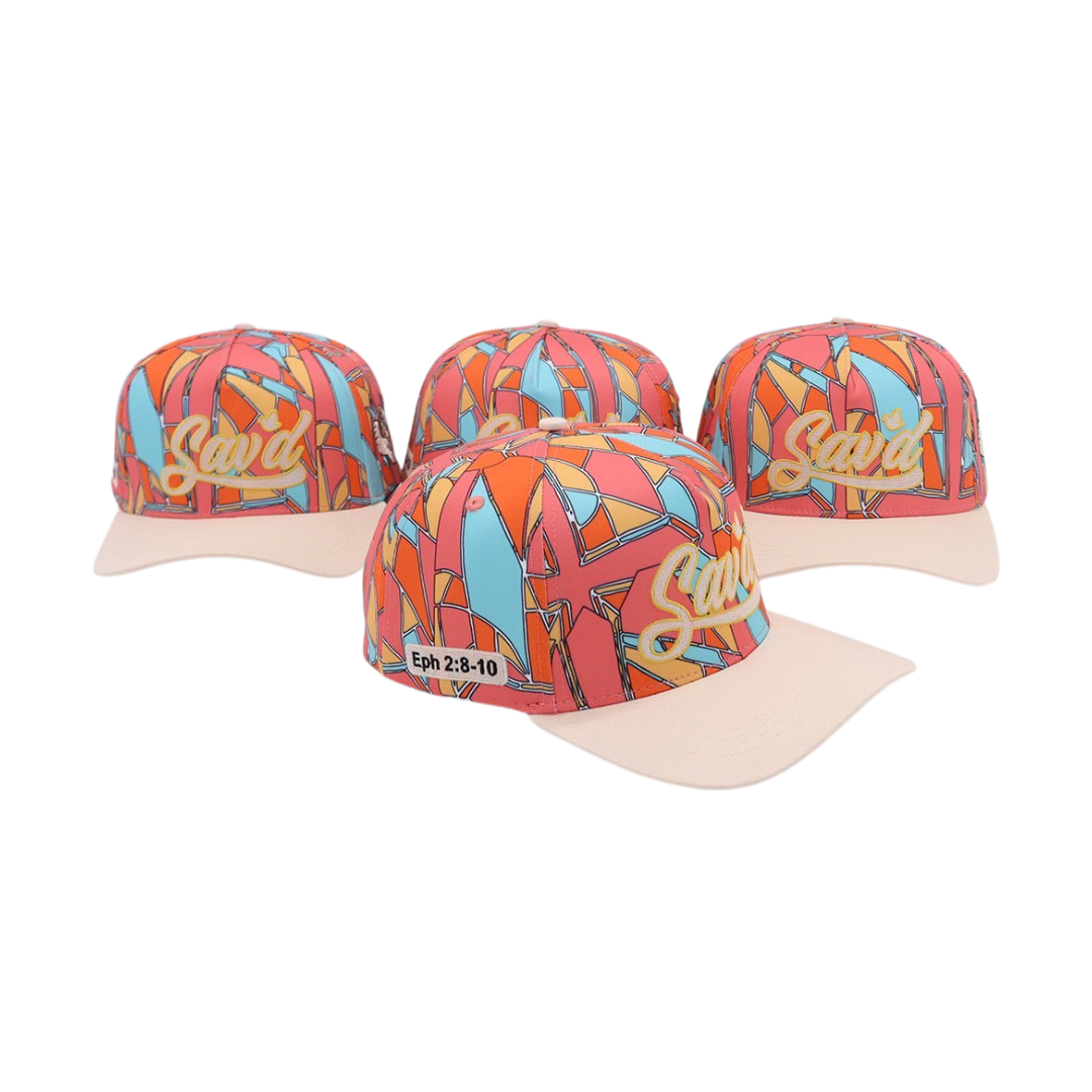 Sav'd By Grace Snap Back Hat -Stained Glass