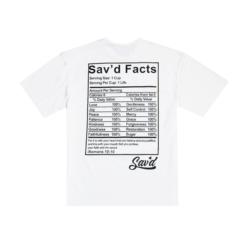 Sav'd Facts Tee - Christian Faith & Scripture Inspired T-Shirt