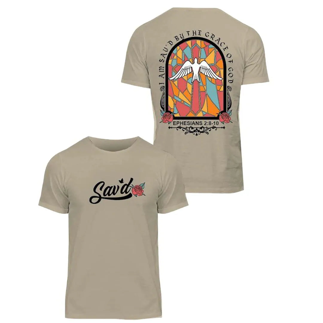 Sav’d Grace Tee – Comfort & Resilience | Faith-Inspired Hopeful Msg
