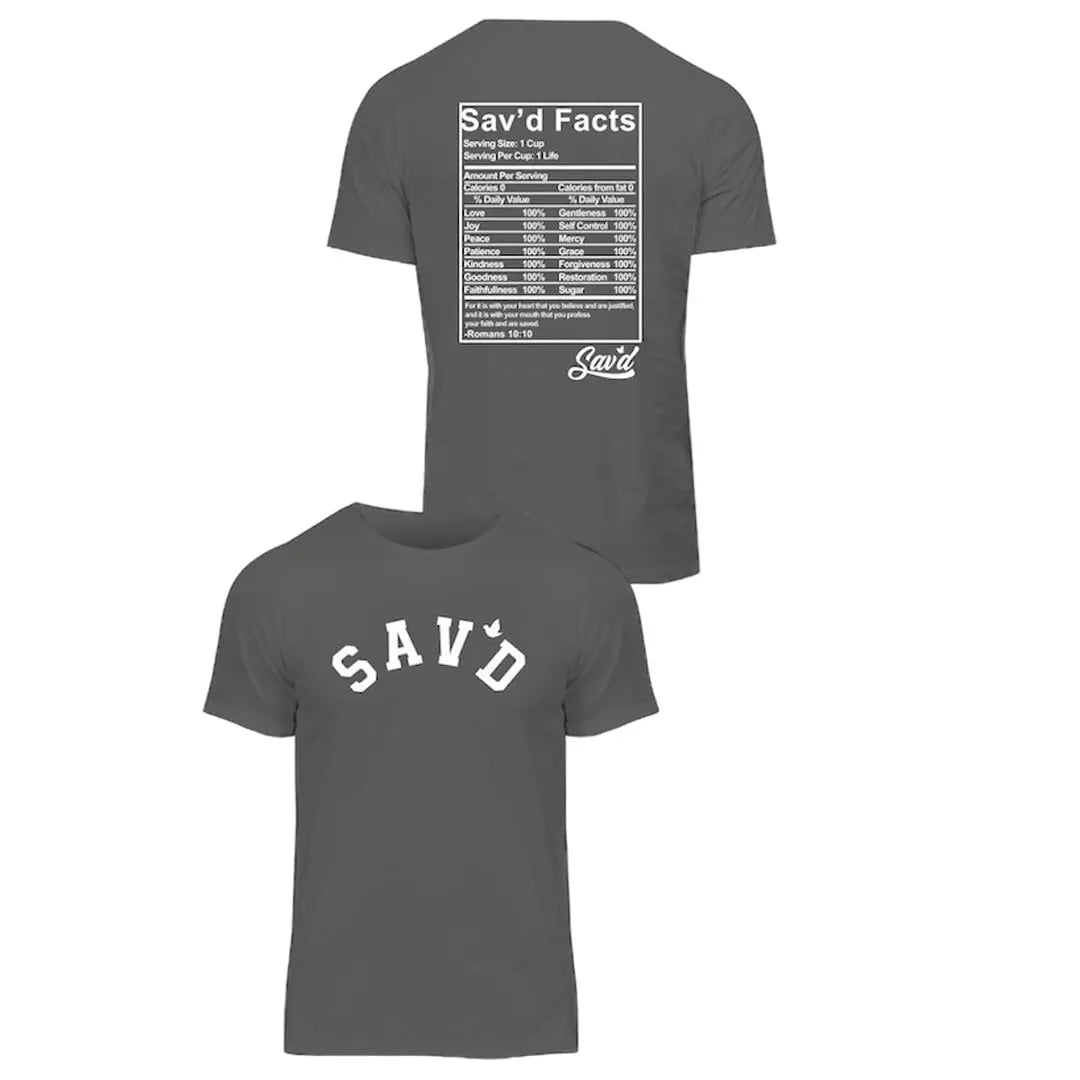 Sav’d Facts Tee – Inspiring Comfort & Resilience | Faith & Hope TShirt