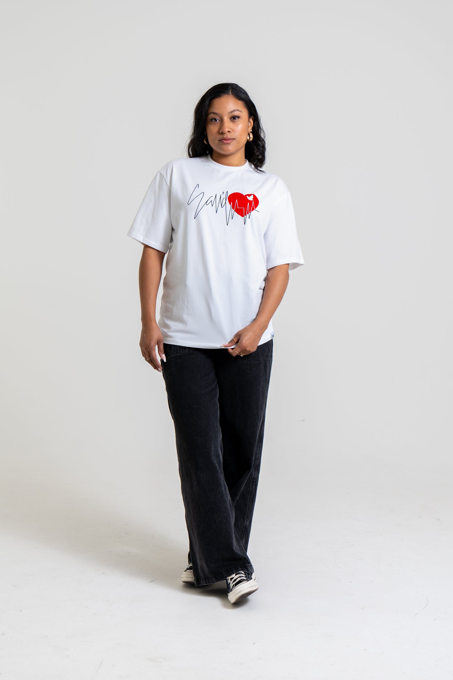 Sav'd Heartline Tee - Christian Faith & Hope Inspirational T-Shirt