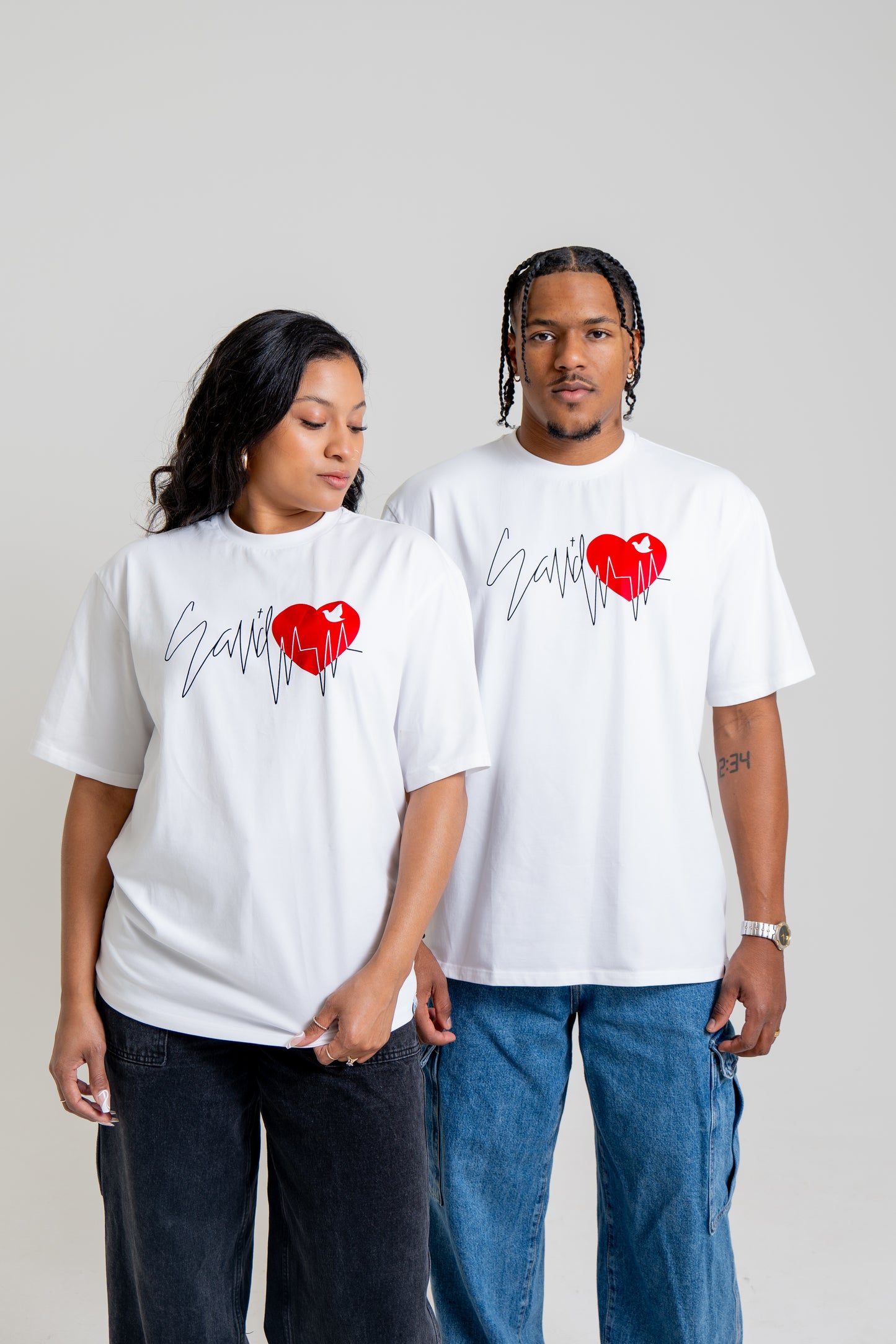 Sav'd Heartline Tee - Christian Faith & Hope Inspirational T-Shirt