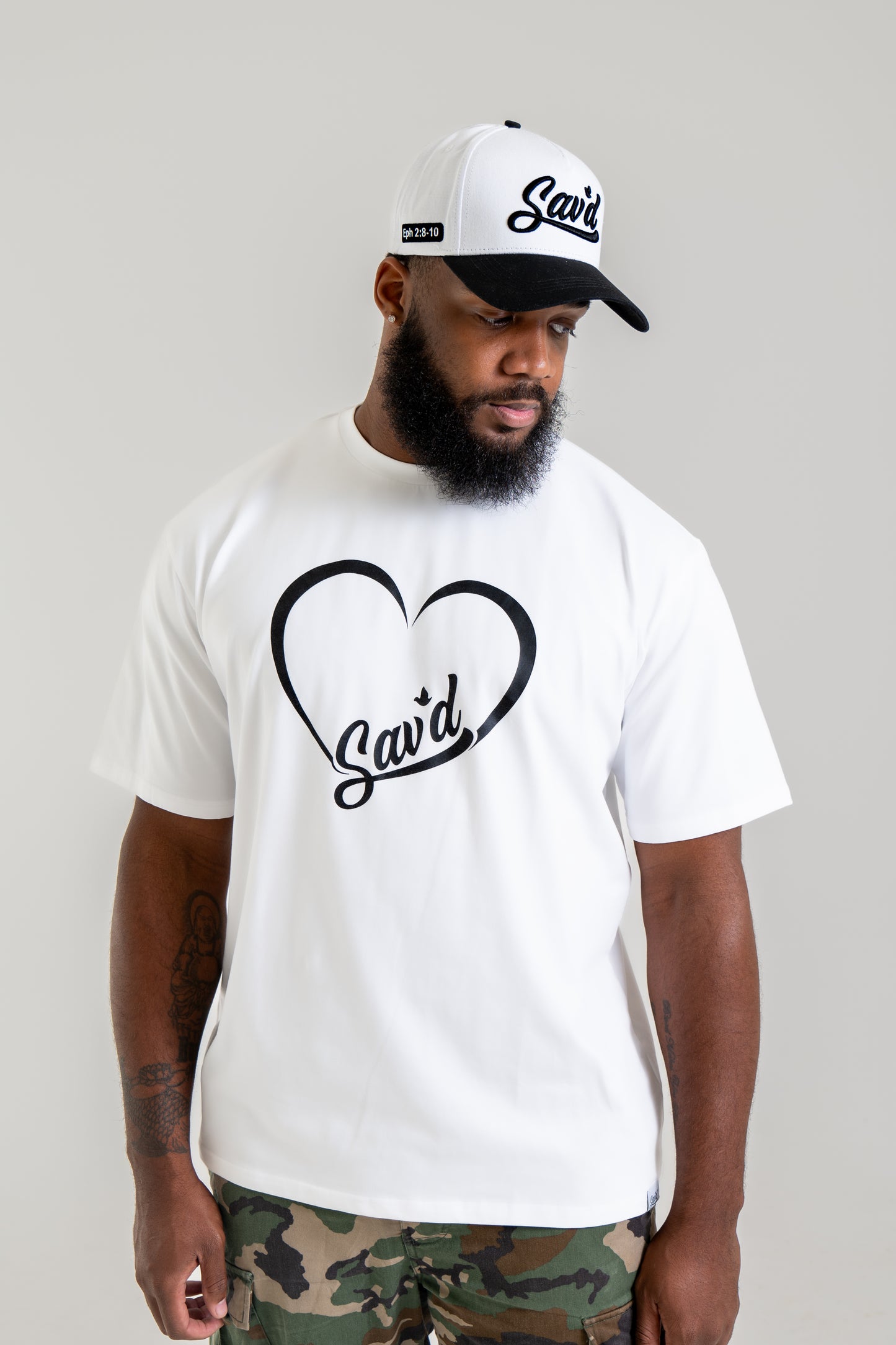 Sav'd Line Heart Tee - Inspirational Christian Faith T-Shirt