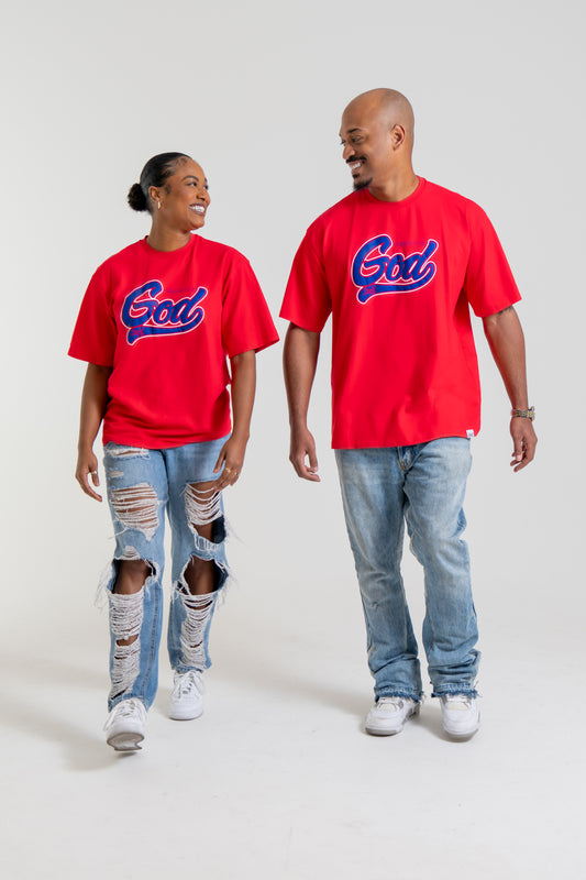 Red Sav'd God Tee - Christian Comfort & Inspirational T-Shirt