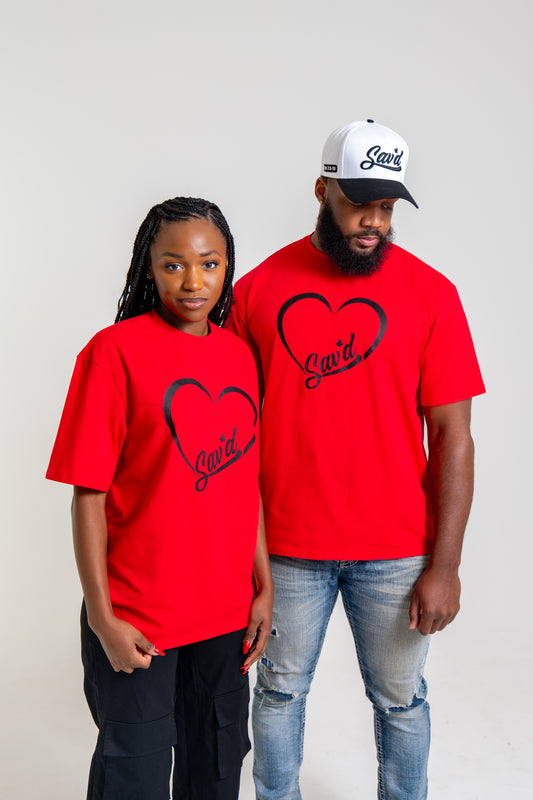 Sav'd Line Heart Tee - Inspirational Christian Faith T-Shirt