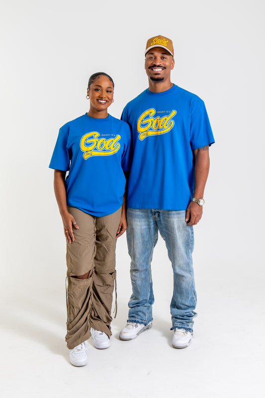 Blue Sav'd God Tee - Christian Comfort & Inspirational T-Shirt