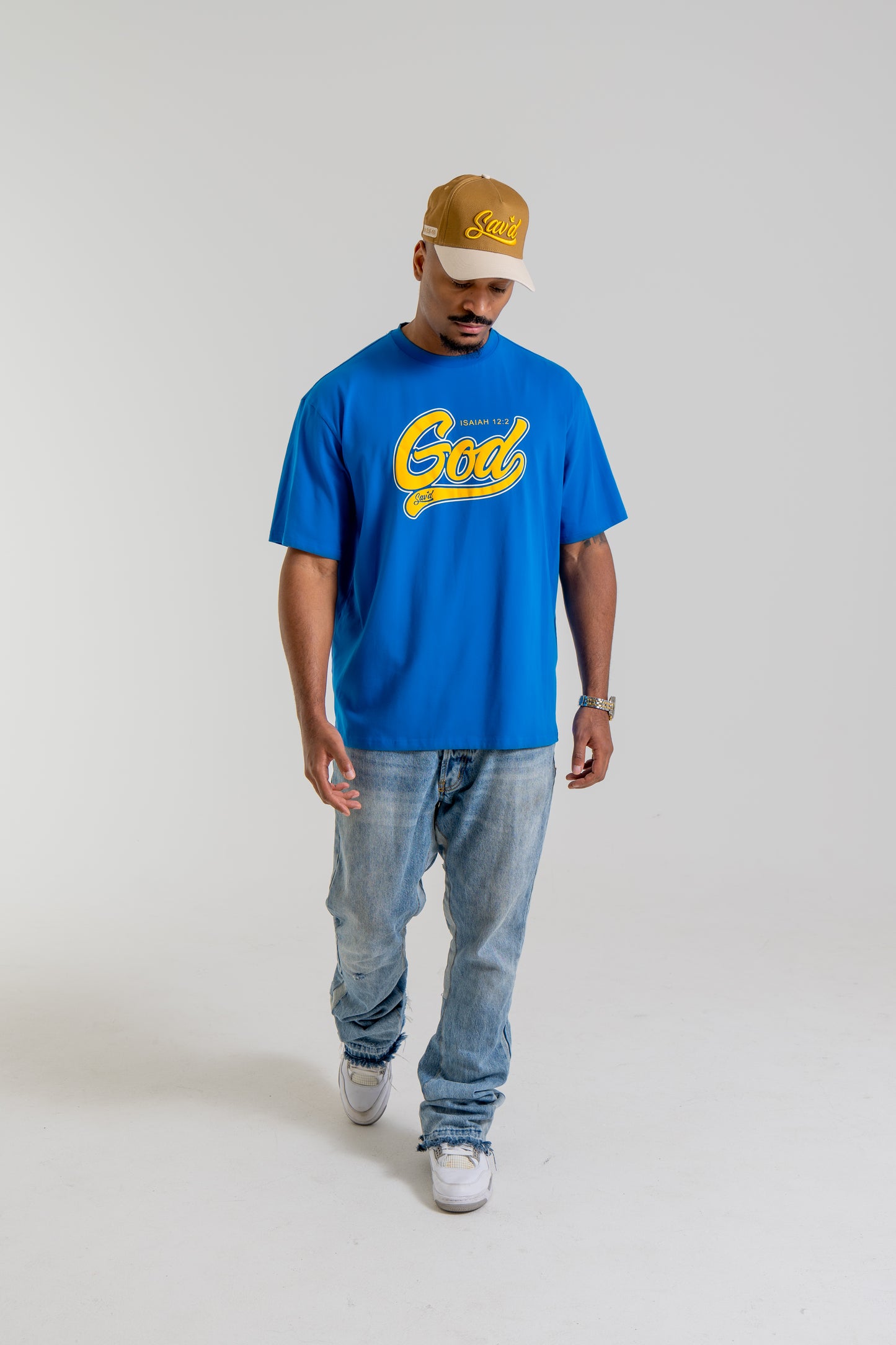 Blue Sav'd God Tee - Christian Comfort & Inspirational T-Shirt