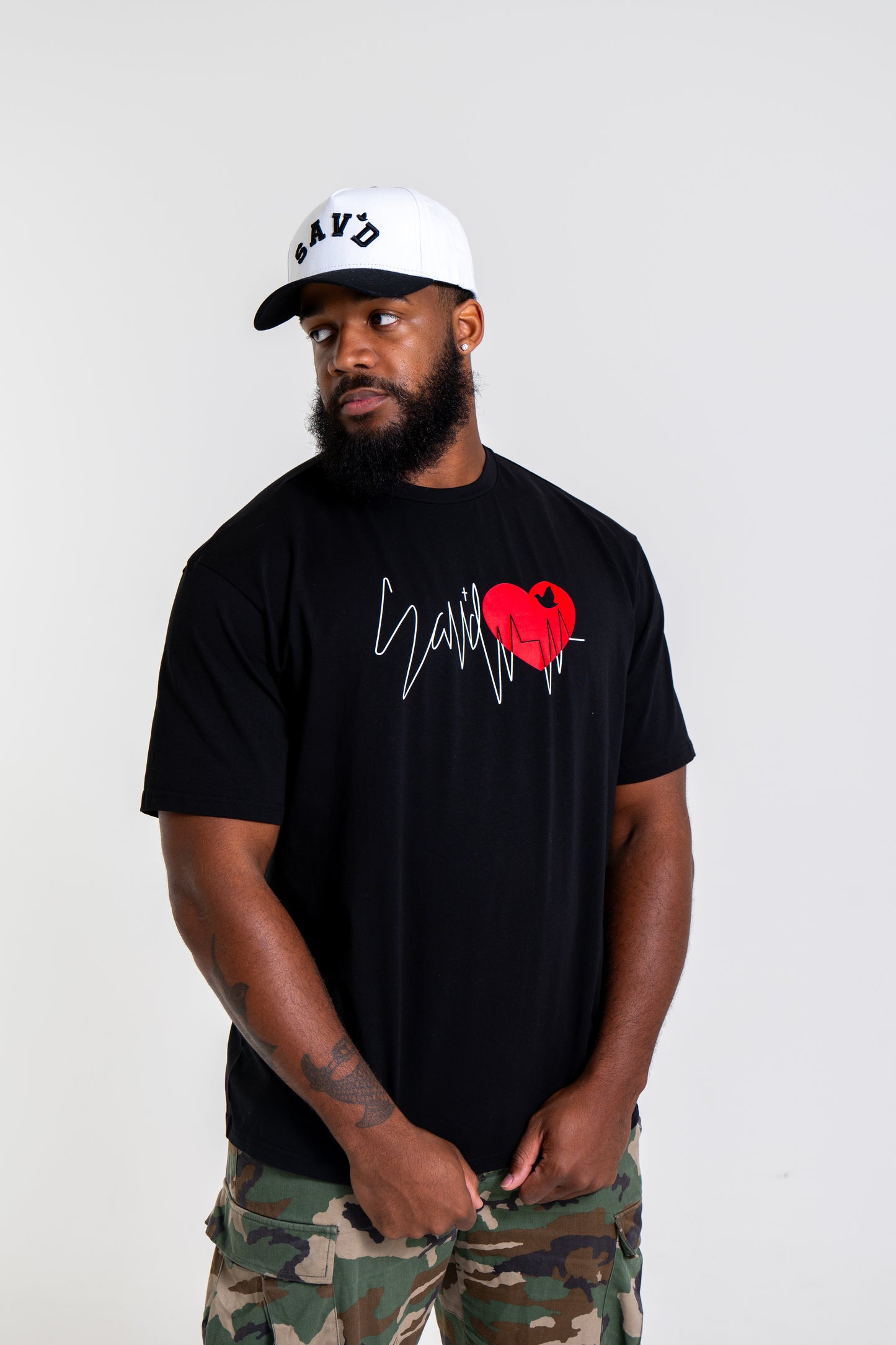 Sav'd Heartline Tee - Christian Faith & Hope Inspirational T-Shirt